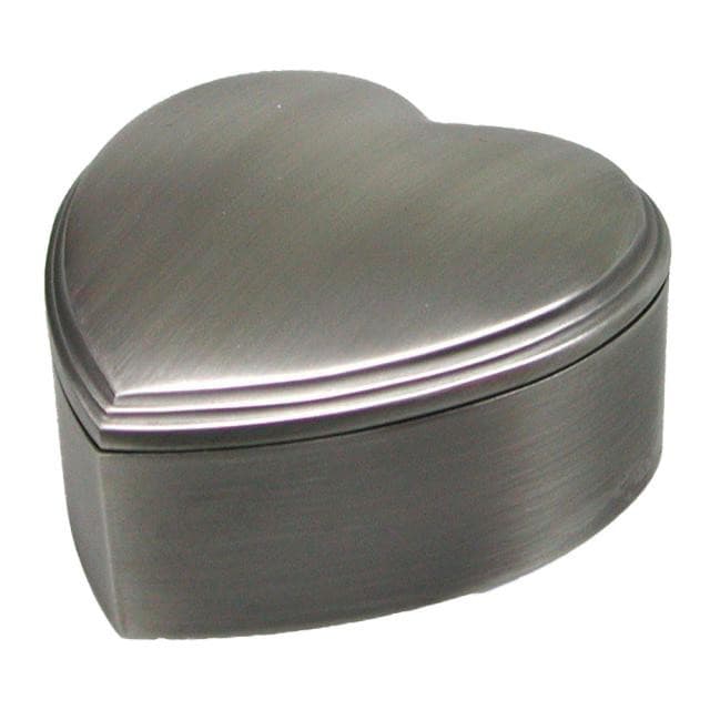 Nordahl Andersen Hjerte smykkeskrin blank 8 x 8 cm fortinnet - Smykkeskrin med gravering