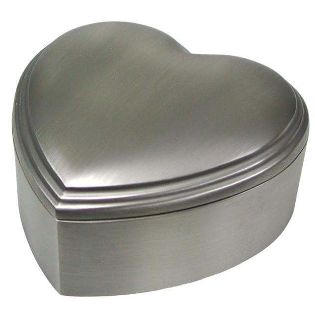 Nordahl Andersen Hjerte smykkeskrin blank 12 x 12 cm fortinnet - Smykkeskrin med gravering