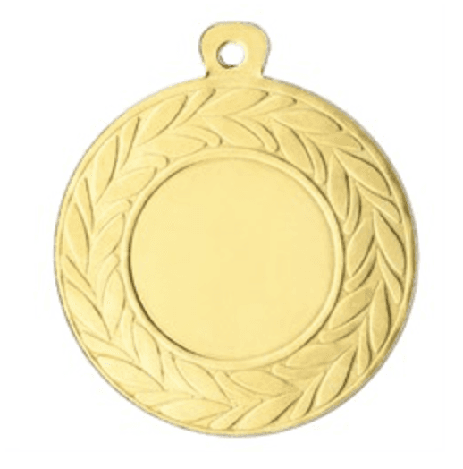 Medalje m. laurbærkrans 45 mm inkl. medaljebånd - Medaljer med gravering