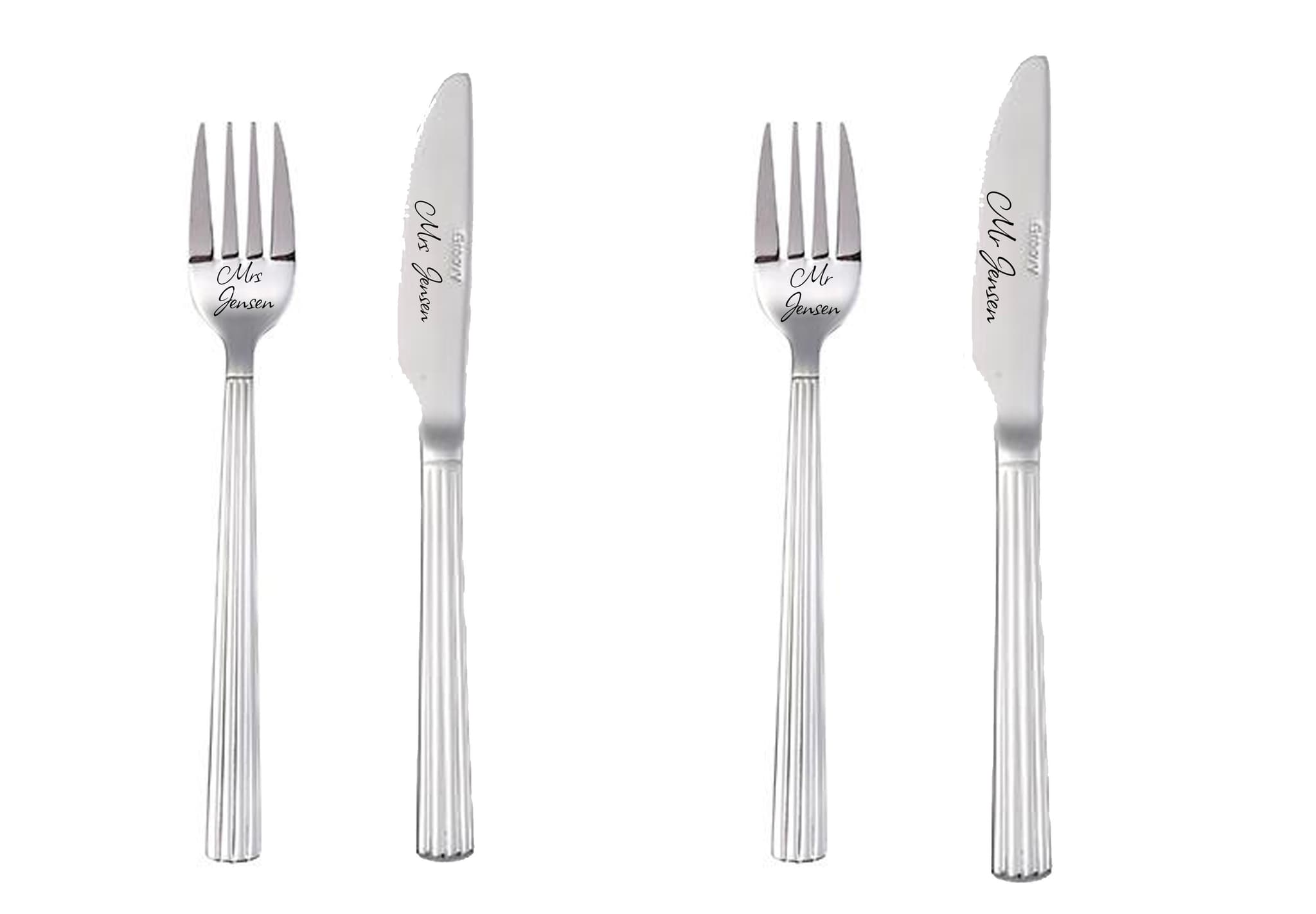 Bestiksæt til brudeparret Aida Groovy - Bryllupsgave med gravering