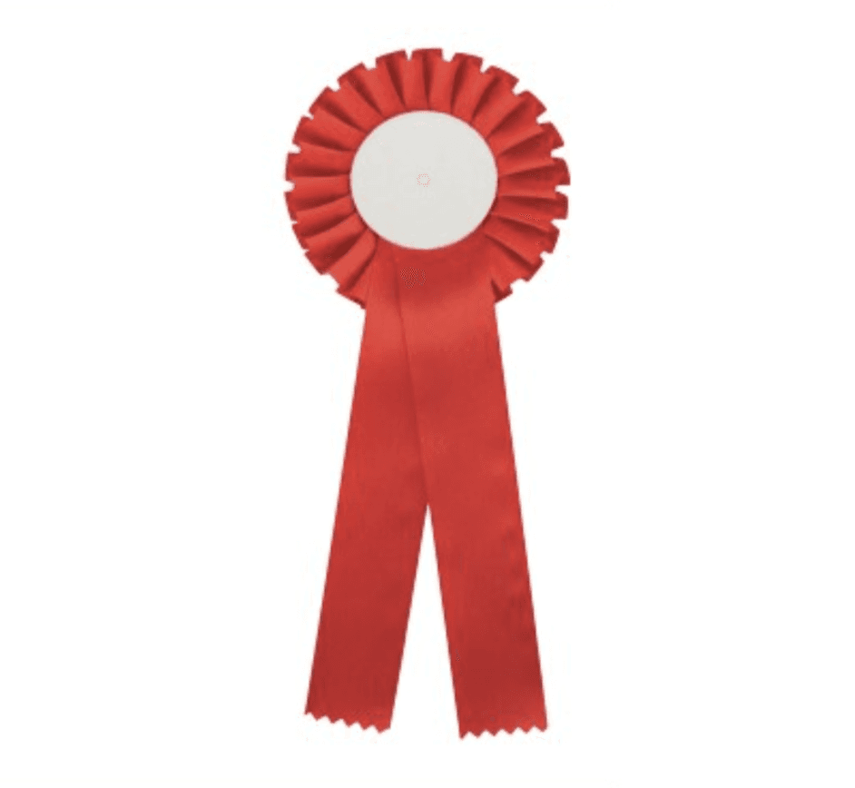 Rosette i rød - Pokaler med gravering