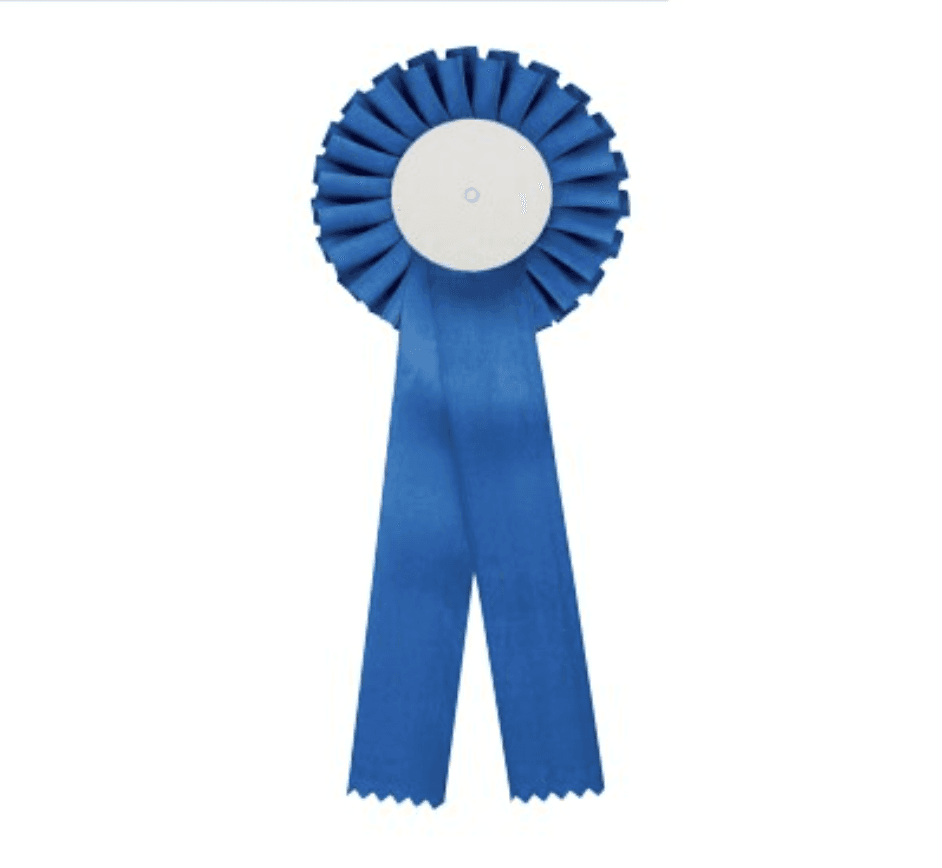 Rosette i blå - Rosetter med gravering