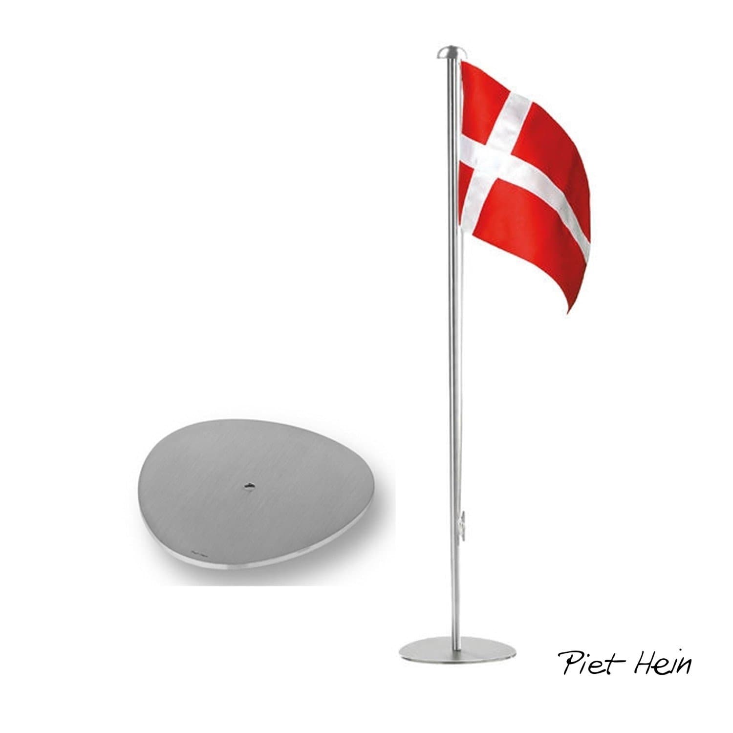 Piet Hein Bordflag 25 cm stål - Bordflag med gravering