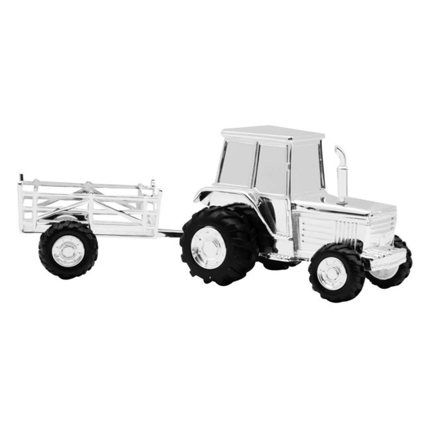 Nordahl Andersen Traktor med vogn sparebøsse krom - Sparebøsser med gravering