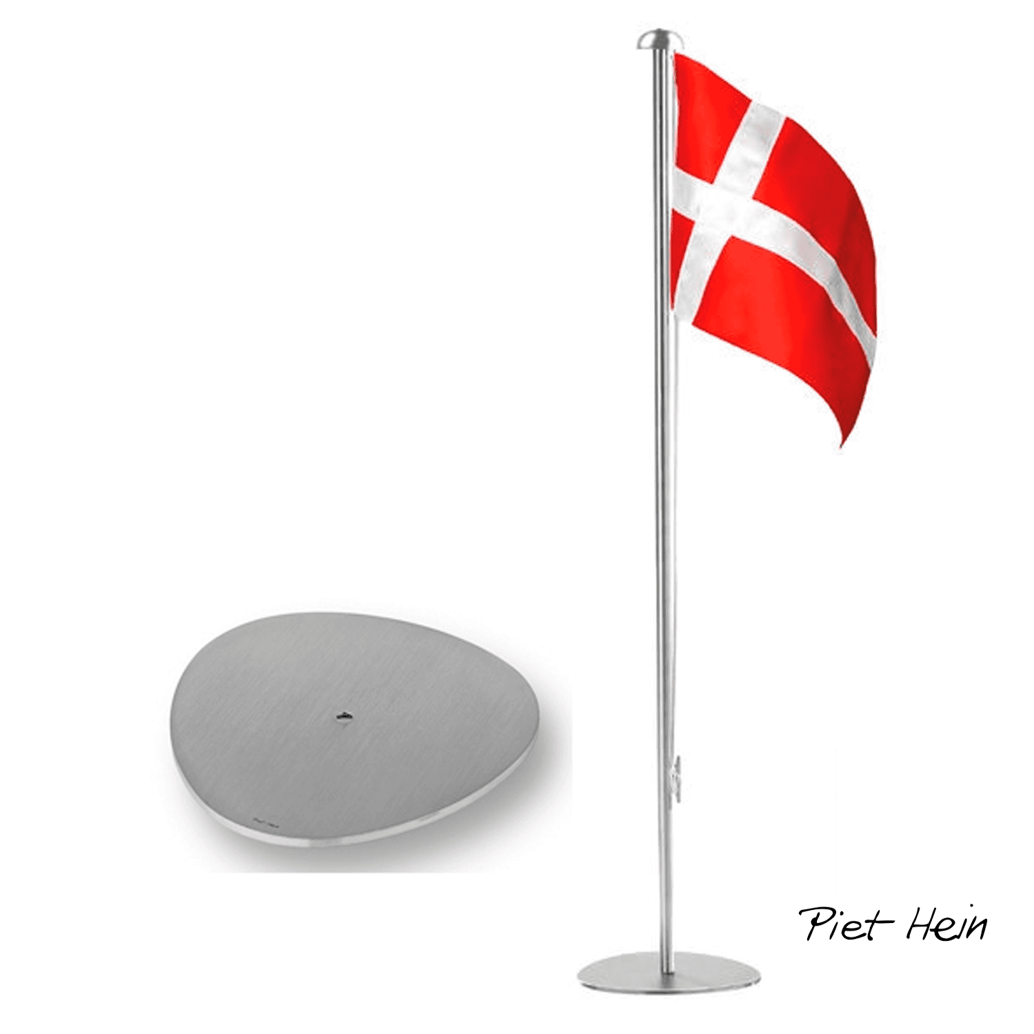 Piet Hein Bordflag 50 cm stål - Bordflag med gravering