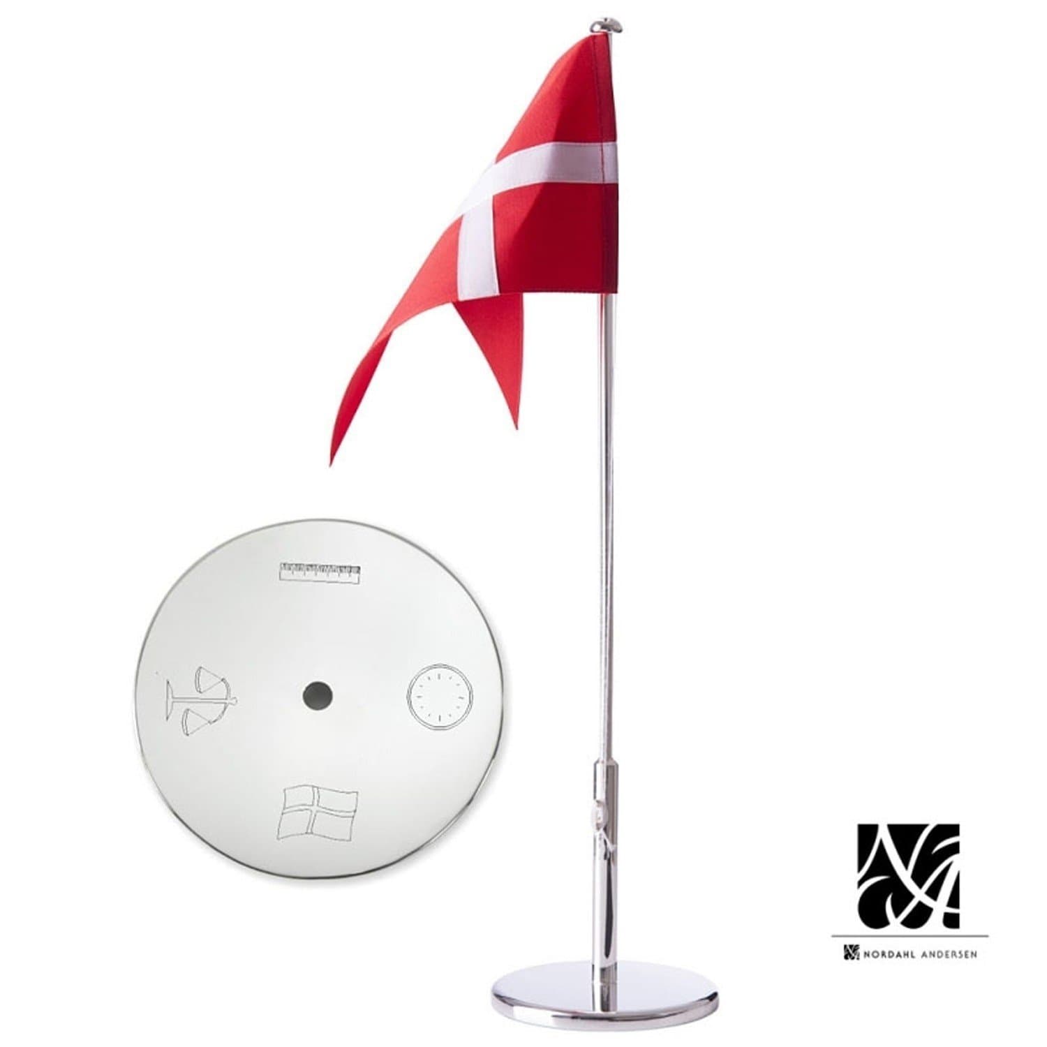 Nordahl Andersen Navngivningsflag 40 cm krom - Bordflag med gravering