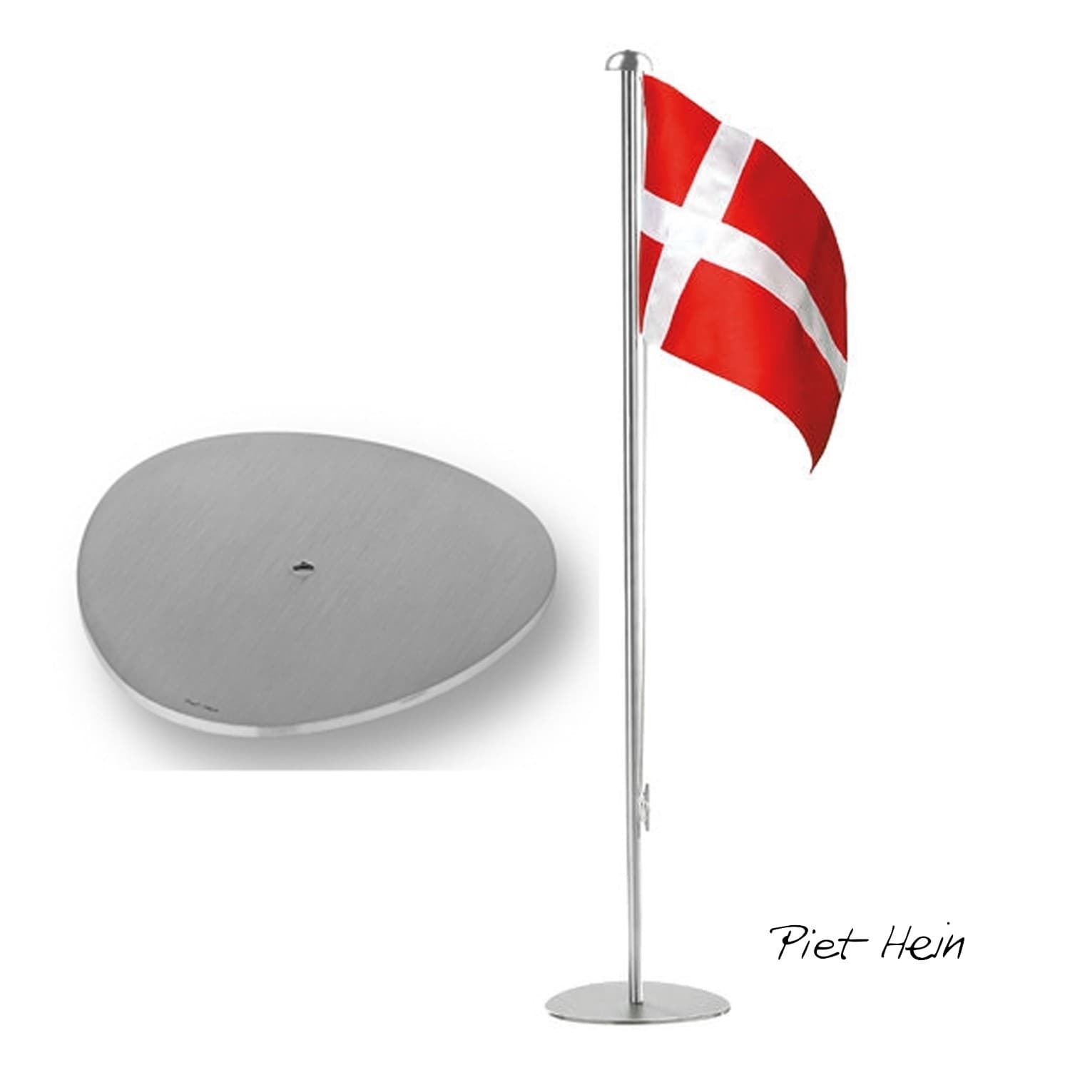 Piet Hein gulvflag 170 cm stål - Personlige gaver til ham med gravering