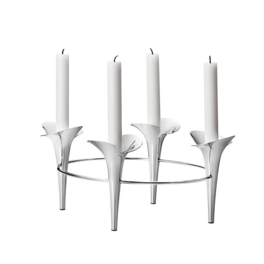 Georg Jensen Bloom lysestage - stål - Lysestager med gravering