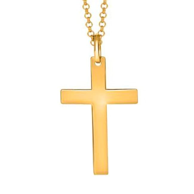 SON of Noa stål forgyldt kors 20 x 29 mm inkl. kæde - Personlige gaver til ham med gravering