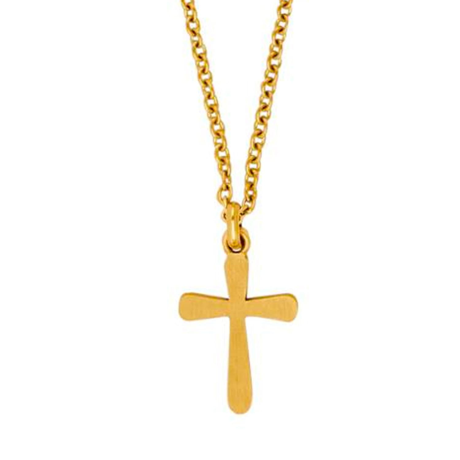 Son of Noa stål forgyldt kors 16 x 20 mm inkl. kæde - Personlige gaver til ham med gravering