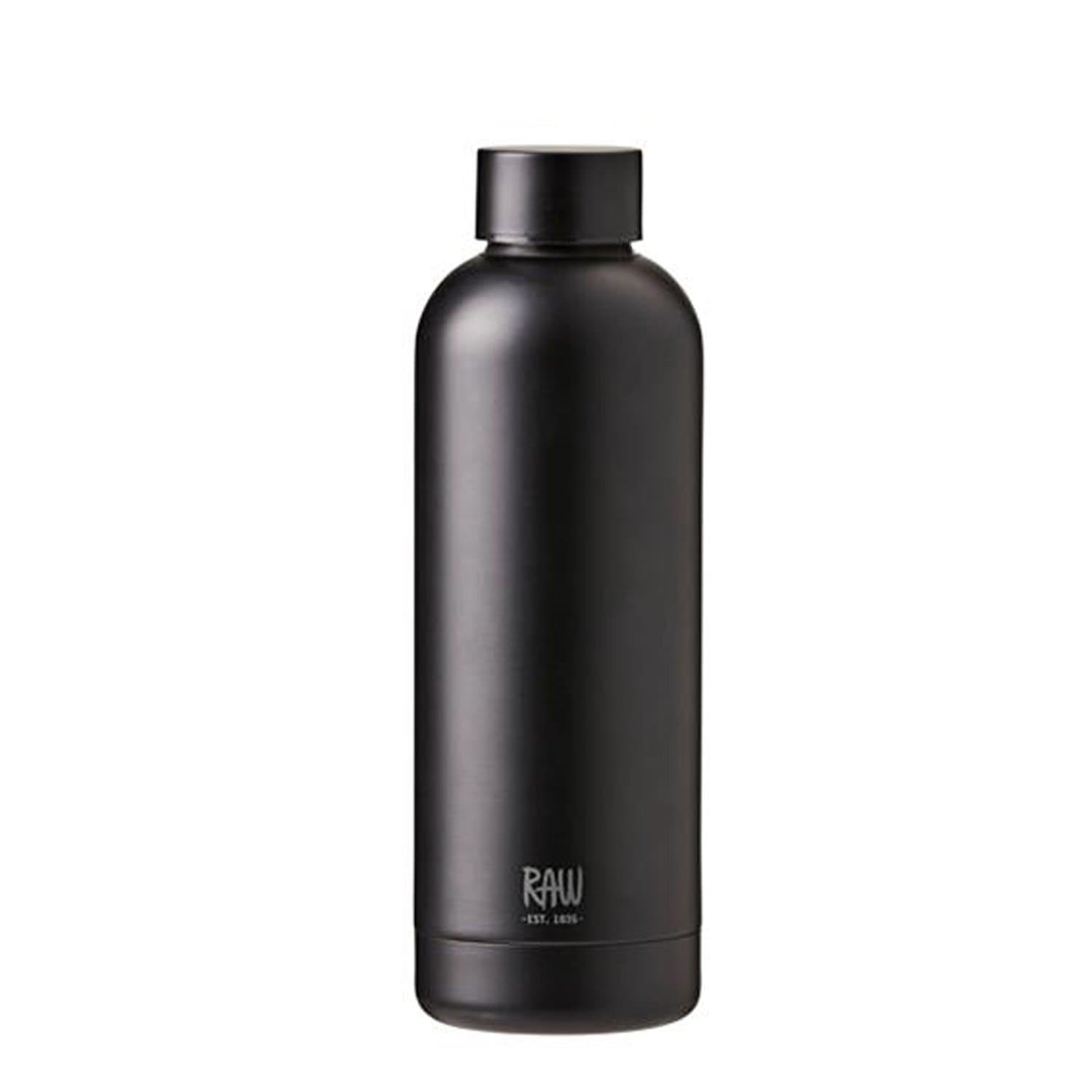 RAW TO GO Termoflaske med navn/tekst, 0,5 L, Matte Black - Termoflasker med gravering