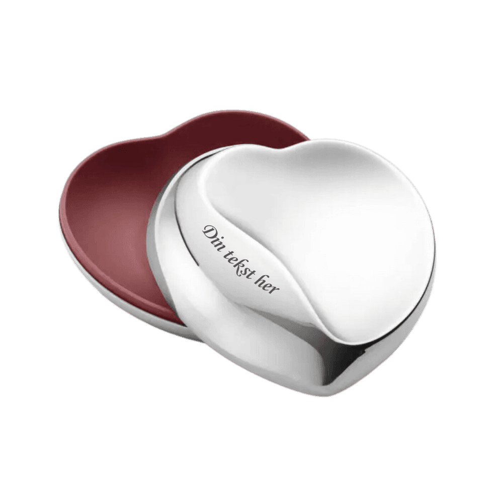 Georg Jensen HEART BOBONNIERE hjerteskål med låg - stor - Georg Jensen med gravering