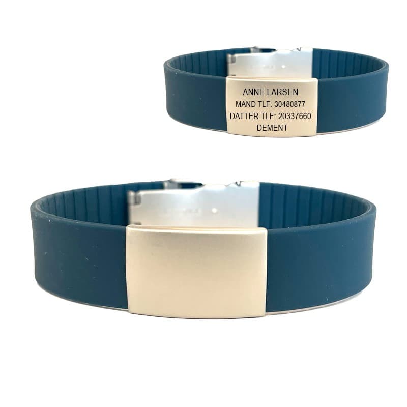 BeSafe ID armbånd Blå - ID armbånd med gravering