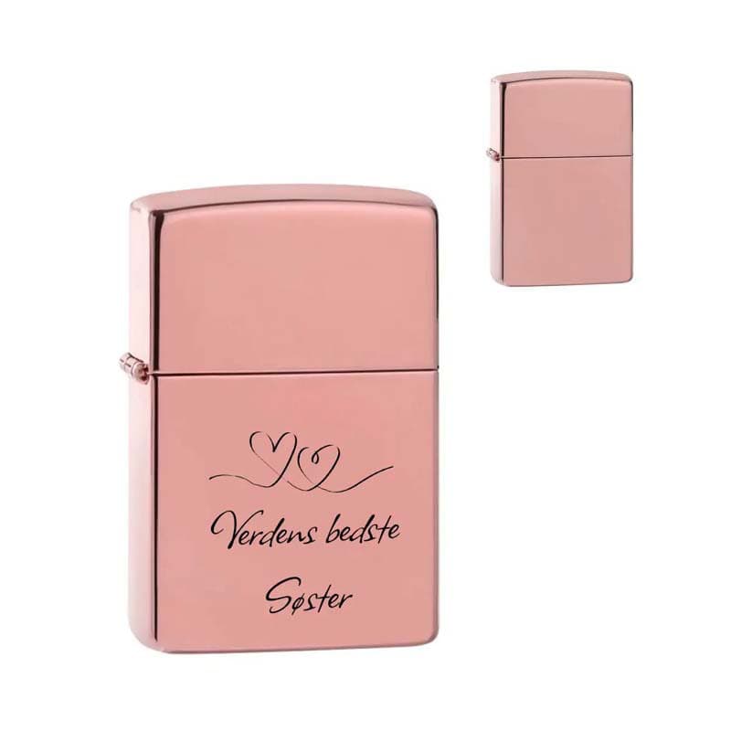 Zippo lighter High Polish Rose Gold - Zippo med gravering