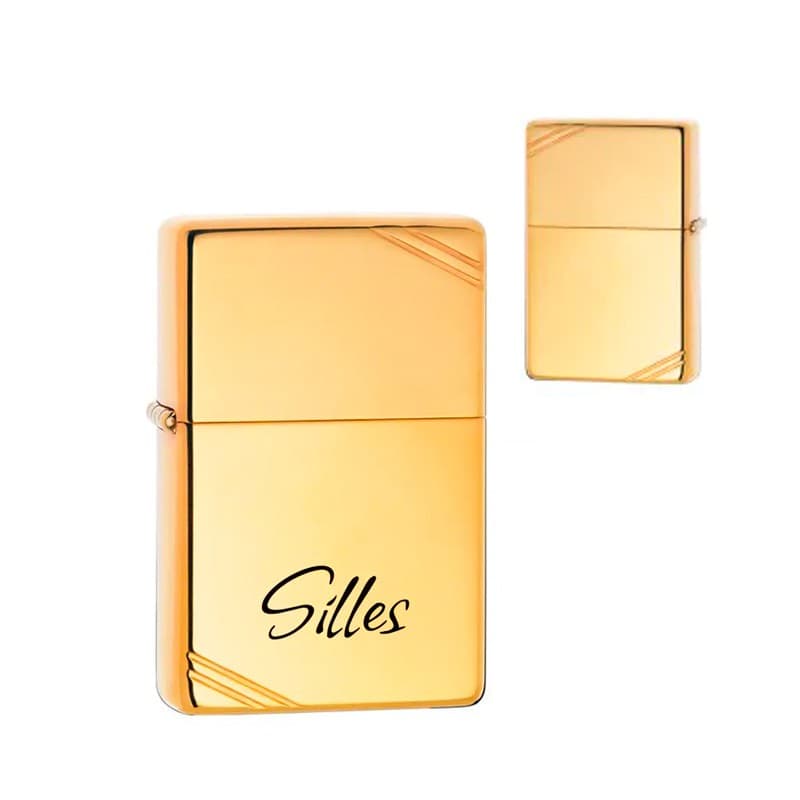 Zippo Lighter Vintage High Polish Brass - Zippo med gravering