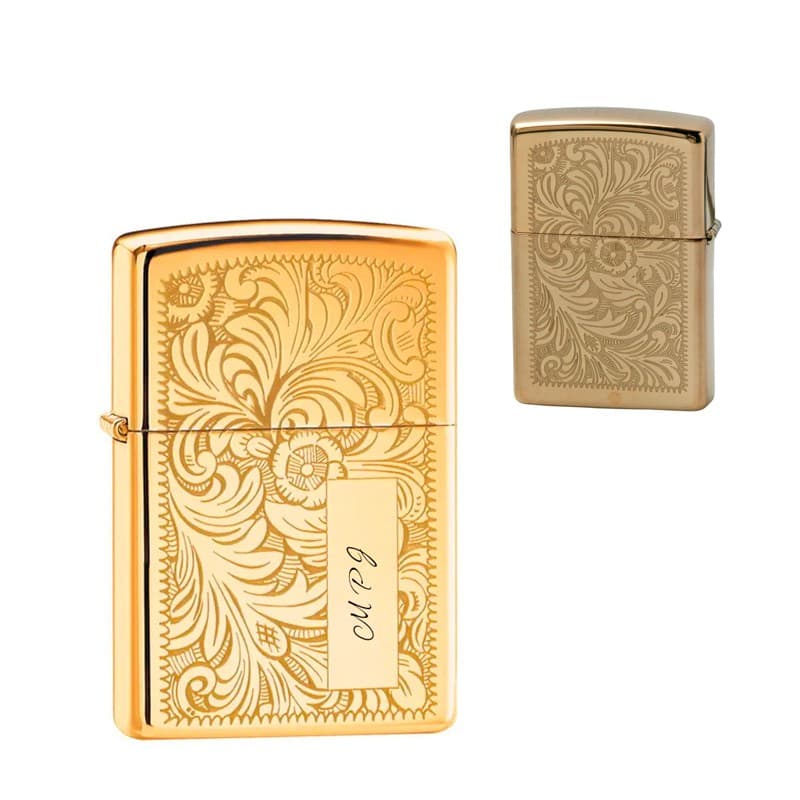 Zippo Lighter Venetian Brass - Zippo med gravering