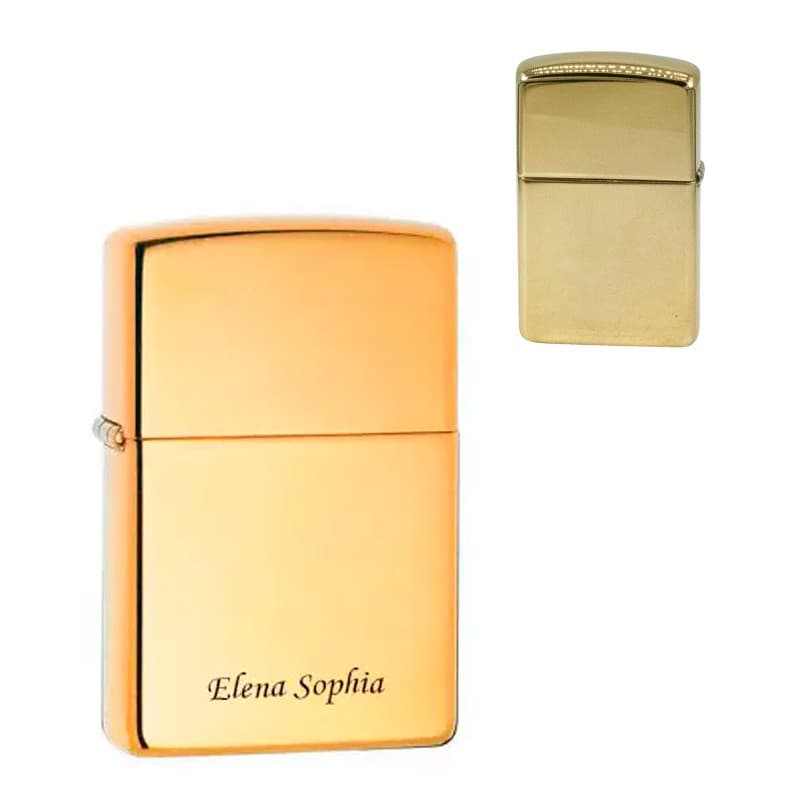 Zippo Lighter High Polish Brass - Zippo med gravering