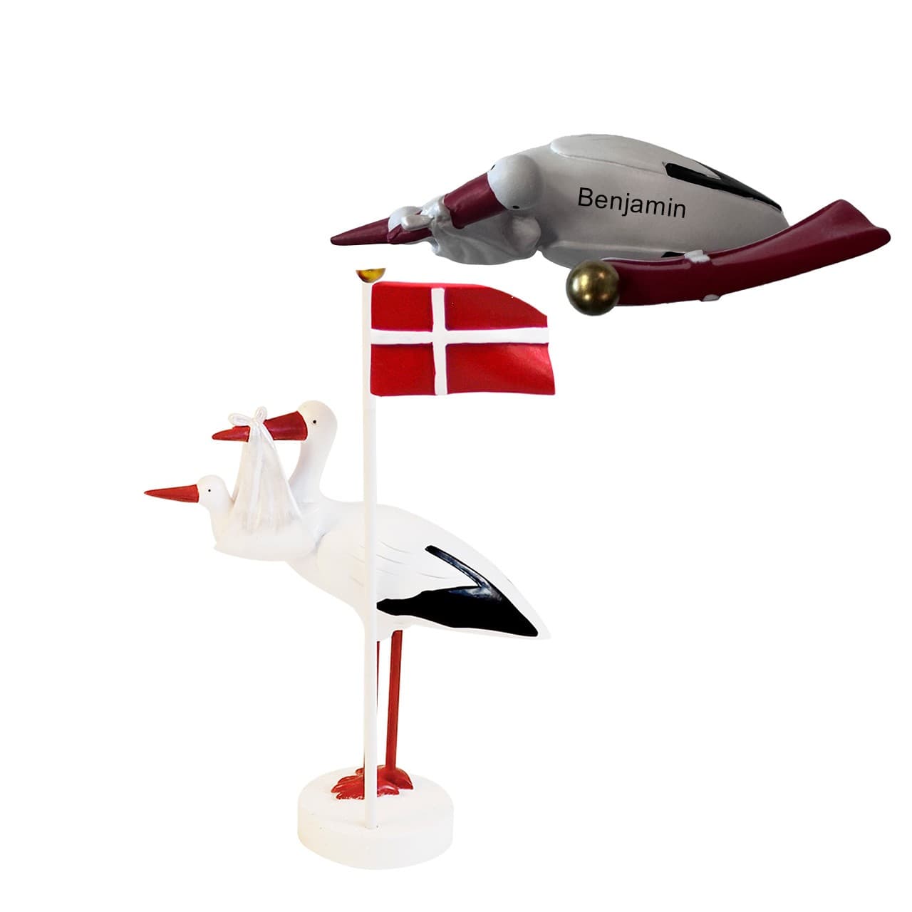 Kids By Friis Bordflag, storke - Bordflag med gravering