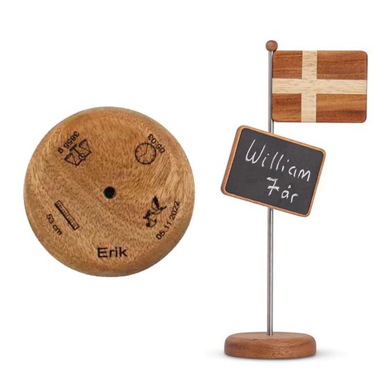 Fablewood Navngivningsflag 30 cm - Bordflag med gravering