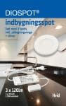 Diospot Flat - S�t med 3xLED Indbygningsspot 3w/927 (120 lumen) og driver - Hvid