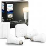 Philips Hue White Starts�t med 3 stk. 9,5w E27 LED p�rer, Brigde og lysd�mper