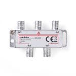 CATV Splitter | 5 - 1000 MHz | Tab af inds�ttelse: 8.0 dB | Antal output: 4 | 75 Ohm | Zinc Alloy
