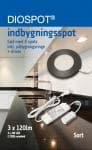 Diospot Flat - S�t med 3xLED Indbygningsspot 3w/927 (120 lumen) og driver - Sort