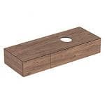 Geberit Variform vaskeskab 1350x510x235mm med 2 skuffer, N�ddetr� hickory