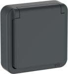 LK OPUS® 74 stikkontakt med lampe 250 v 2-polet med jord ip44, antracitgr�
