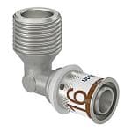 Uponor S-Press PLUS vinkel 90° med nippel 16 mm x 1/2��