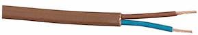 PKLF 2x0,75 mm² H03VVH2-F, flad lampeledning - Brun, 5 mtr.