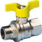 Gaskuglehane St�l T-greb Muffe/nippel 3/4"