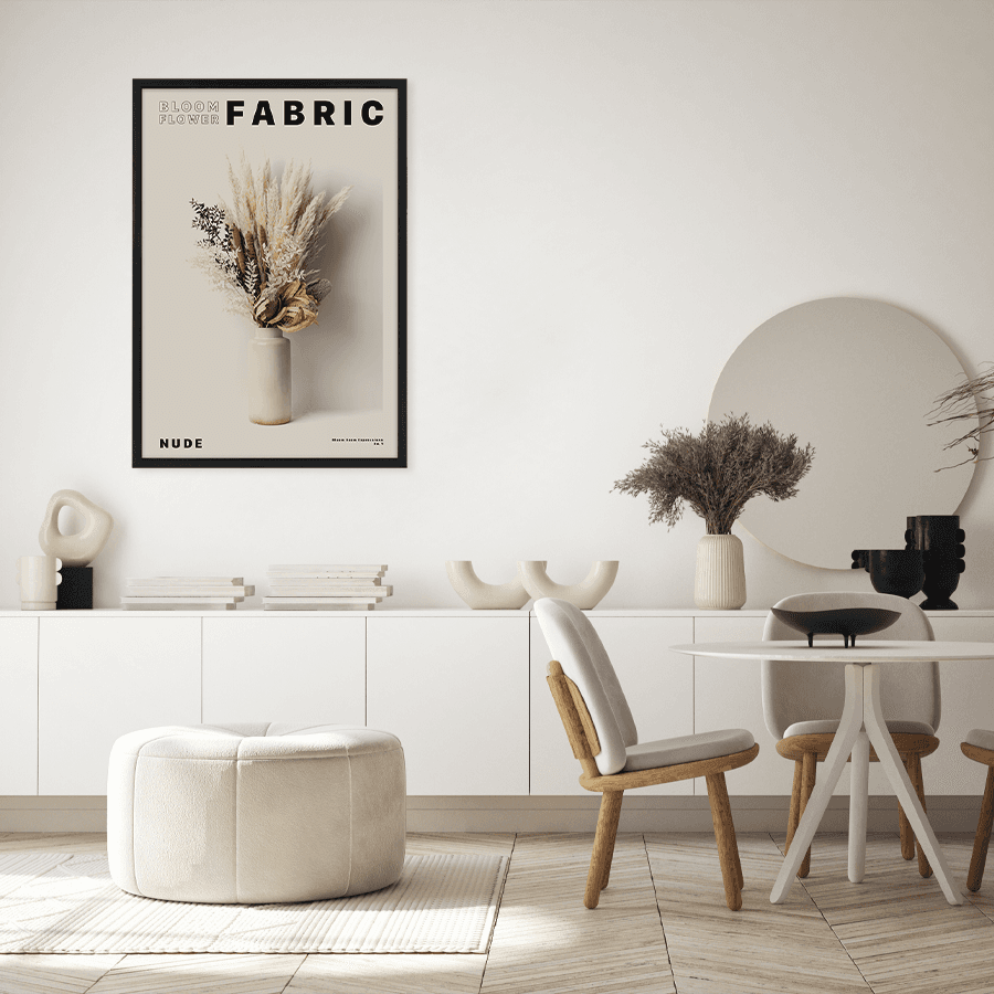 Flower Bloom Fabric Nude av Plakatwerket
