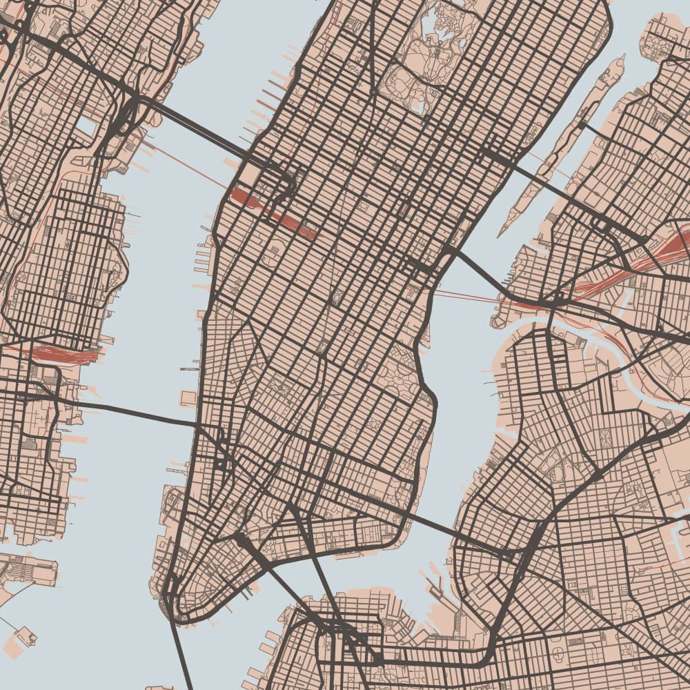 New York Karta av Illux