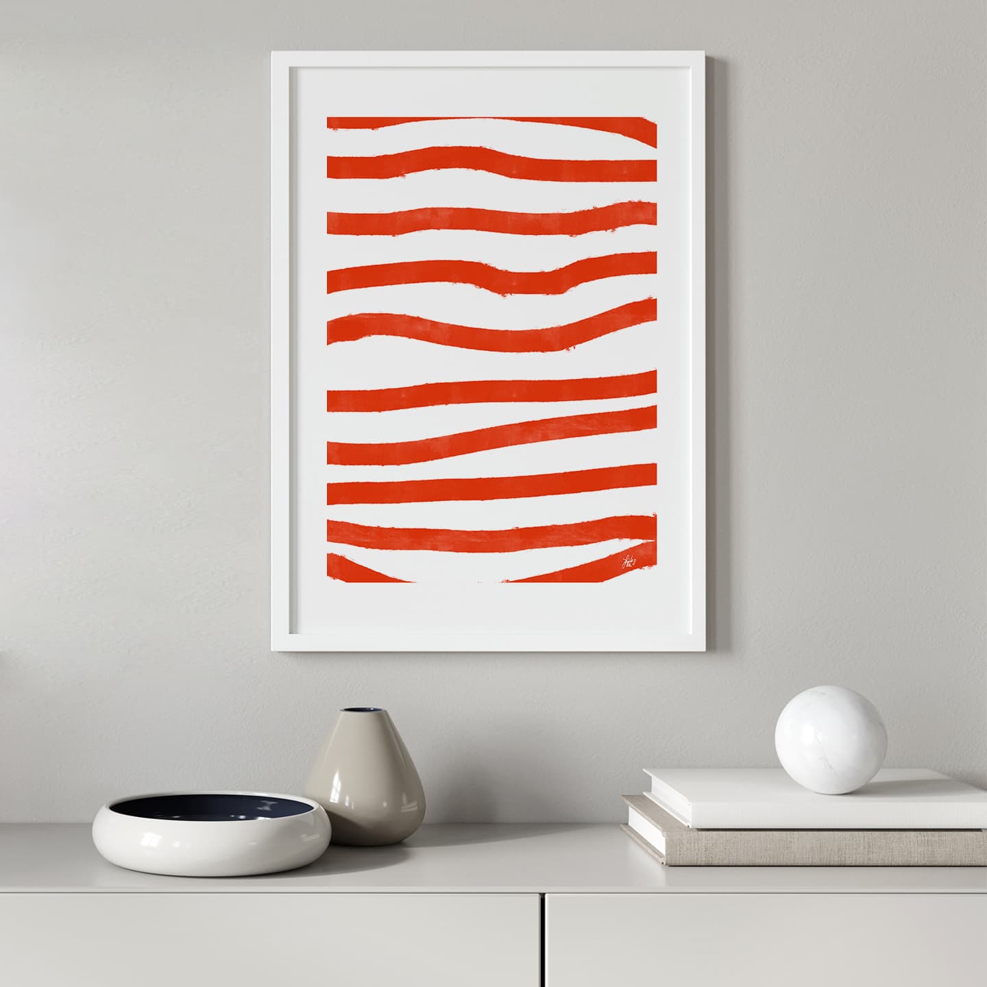Red Stripes av Jacob Lund Art