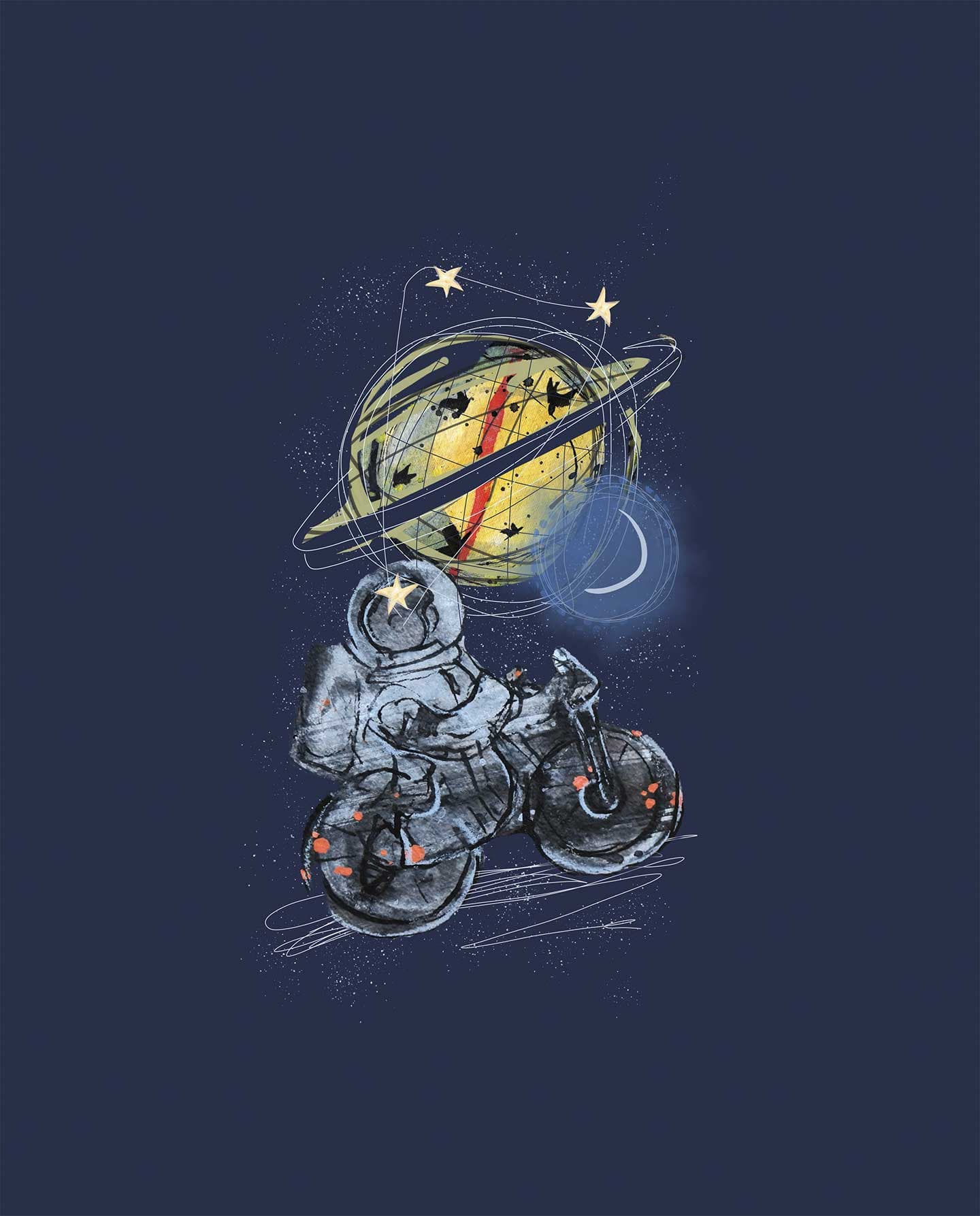 Astronaut on bike X av Anne Marie Johansen