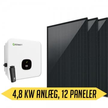 Growatt solcellepakke 4,8 kWp Jeg vil gerne modtage et tilbud på montage