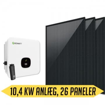 Growatt solcellepakke 10,4 kWp Jeg vil gerne modtage et tilbud på montage