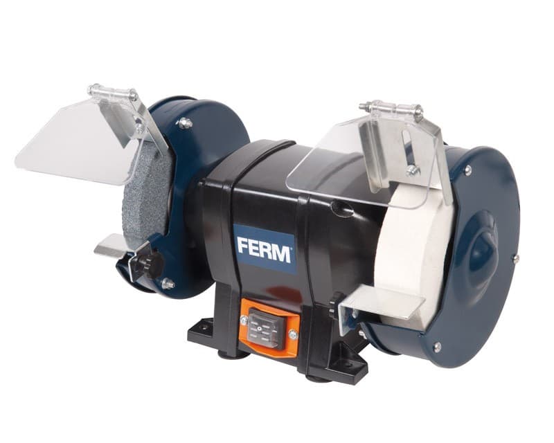 FERM Bænksliber 150 mm med hvid sten - Primus Danmark