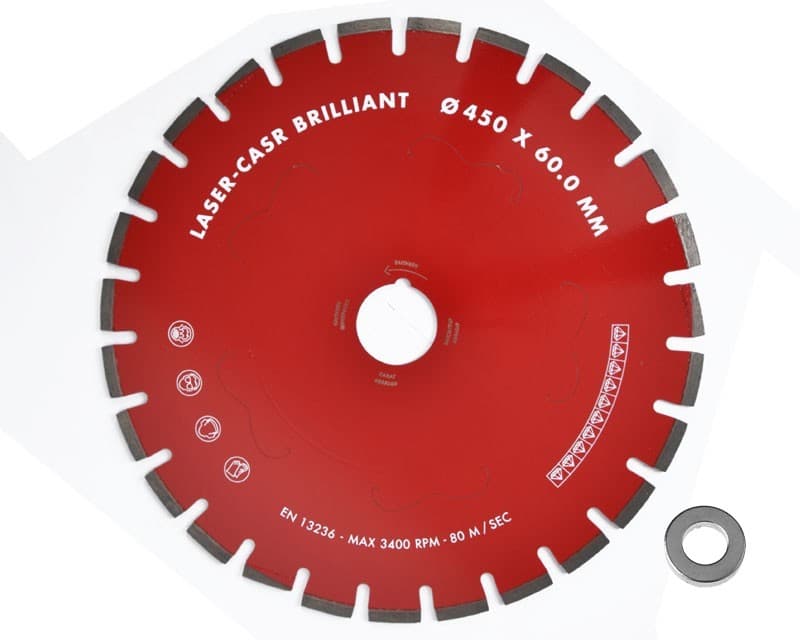 450 mm diamantskive "åben" asfalt Ø60 mm hul + adapter - Primus Danmark