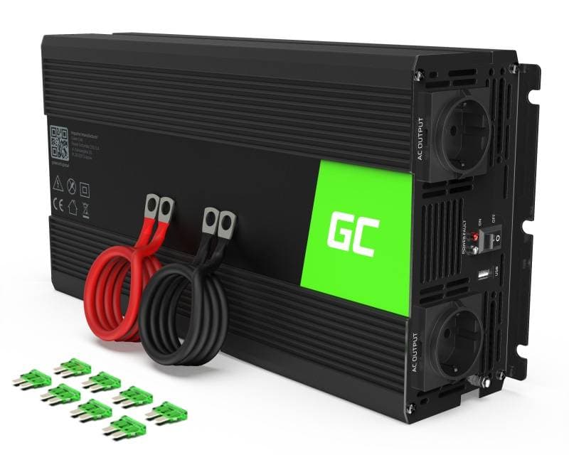 1500/3000 watt Inverter DC 12V til AC 230V - REN SINUS - Primus Danmark