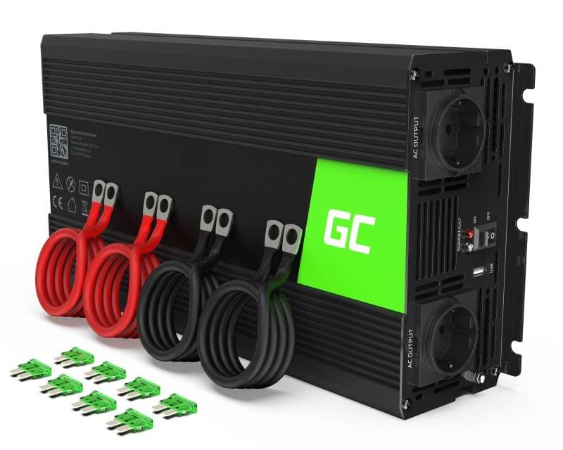 2000/4000 watt Inverter DC 12V til AC 230V - REN sinus - Primus Danmark