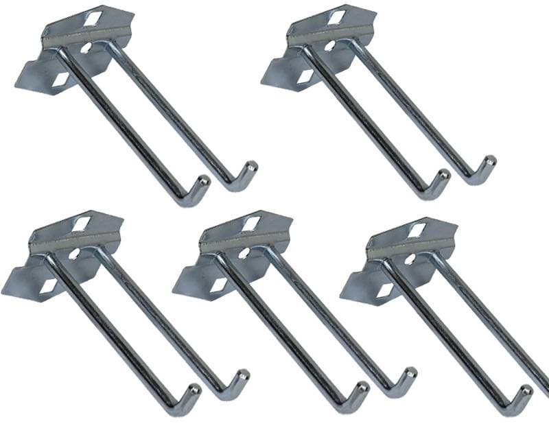 5 stk. Kroge - dobbelt - 100 mm - til hulplade (10 x 10 mm) + værkstedsvogne - Primus Danmark