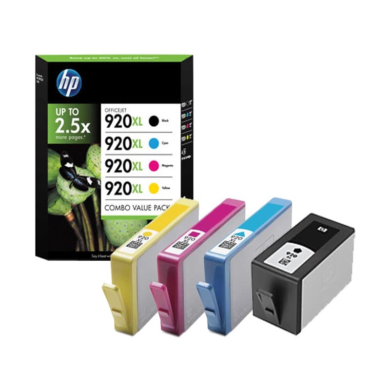 Combopack (4 stk) HP 920XL BK,C,M,Y, Originale Blækpatroner