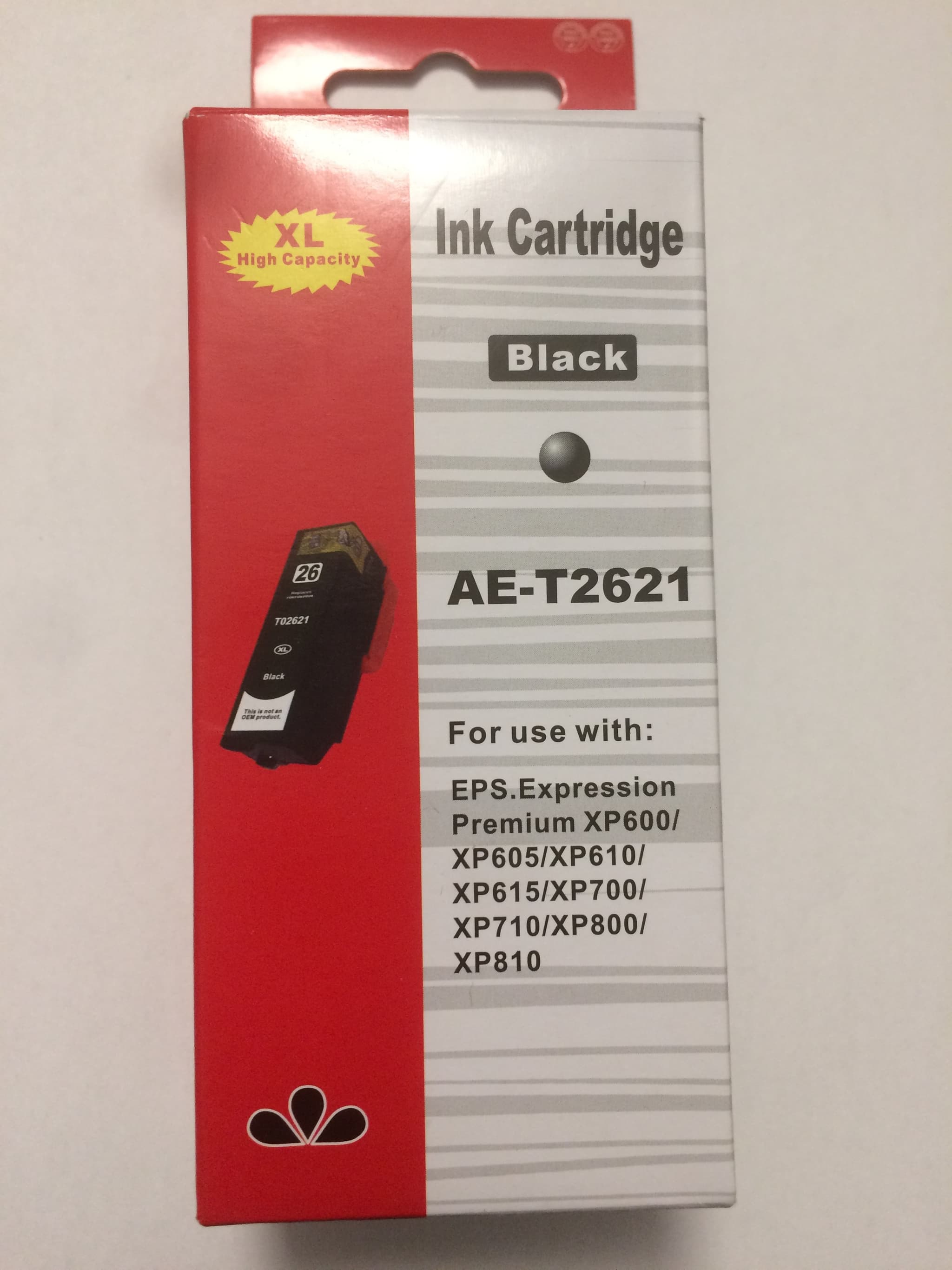 Epson 26XL BK, Kompatibel Blækpatron T2621