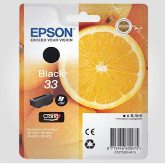Epson 33 BK (Claria), Original Blækpatron