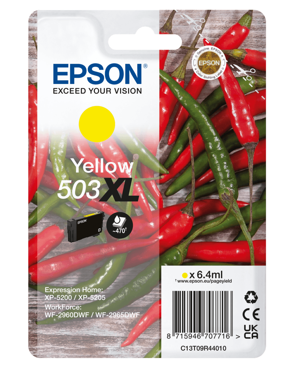 Epson 503XL Y, Original patron 6,4 ml.