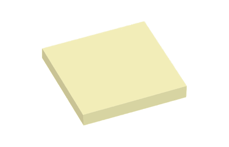 Notes 76x76mm, gul selvklæbende