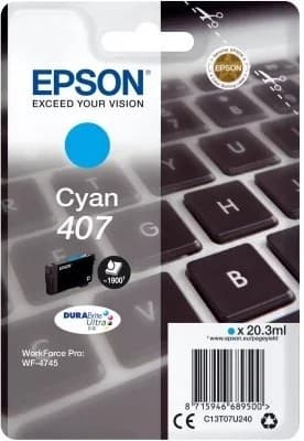 Epson 407 Cyan original, 20,3 ml, 1900 sider