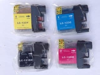 Sæt: (4 stk) LC 121/123XL BK, C, M, Y, kompatible patroner